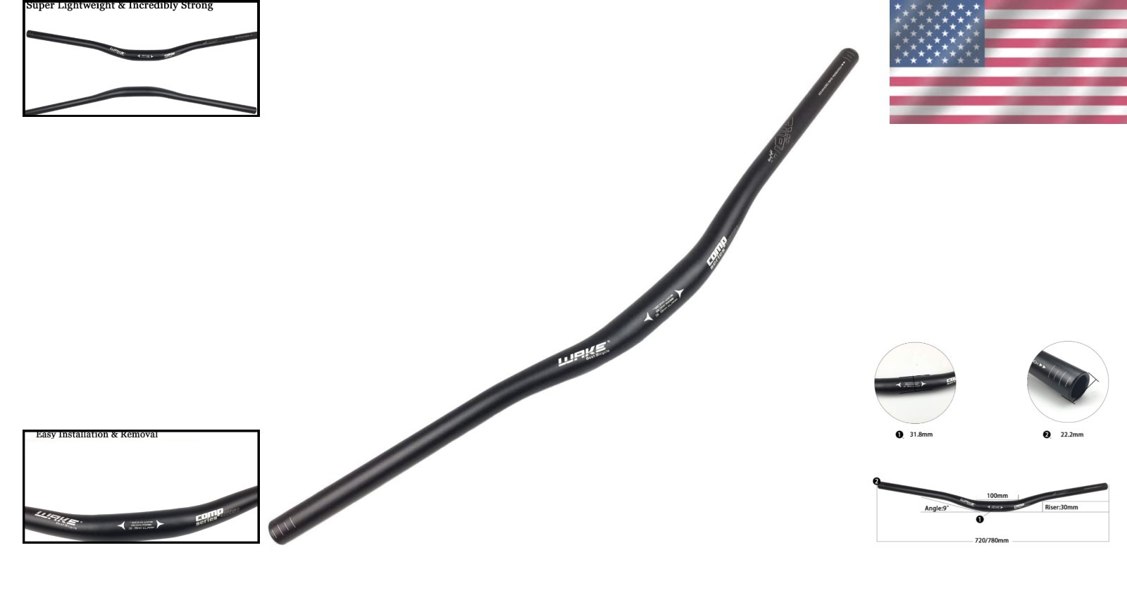 Ergonomic Aluminum Alloy 31.8mm MTB Handlebar – Lightweight 720/780mm Design