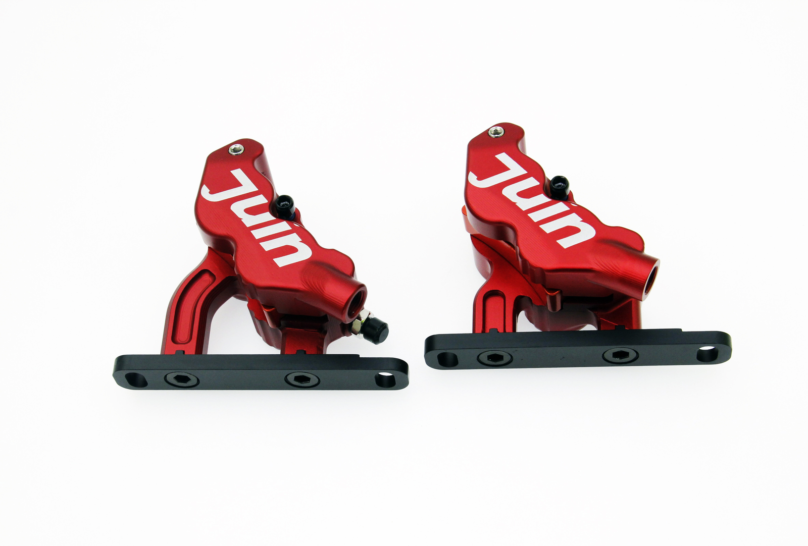 Red Juin Tech ETF 4-Piston Flat Mount Hydraulic Brake Fit Shimano 160/140mm Road