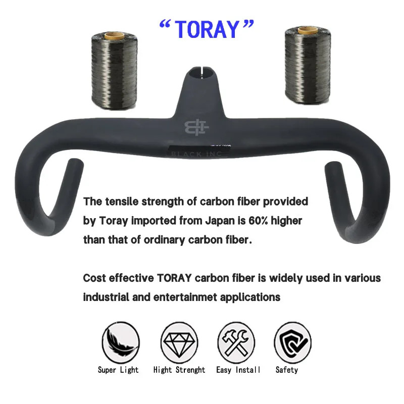 Road Bike Carbon Fiber Handlebar 28.6mm Integrated Handlebar Bicycle Parts