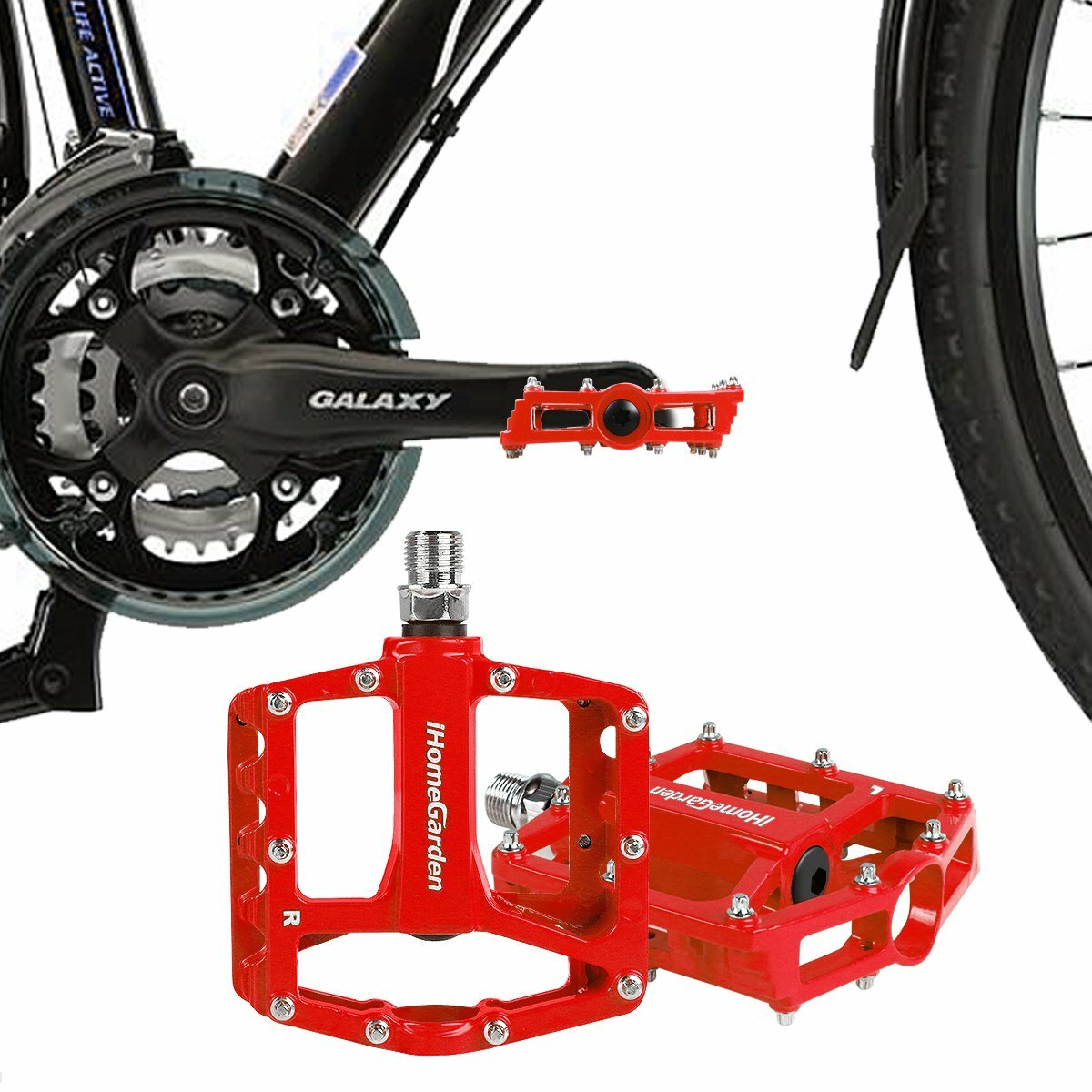 Mountain Bike Pedals Aluminum Alloy Sealed Bearing Flat Platform Bicycle Pedals