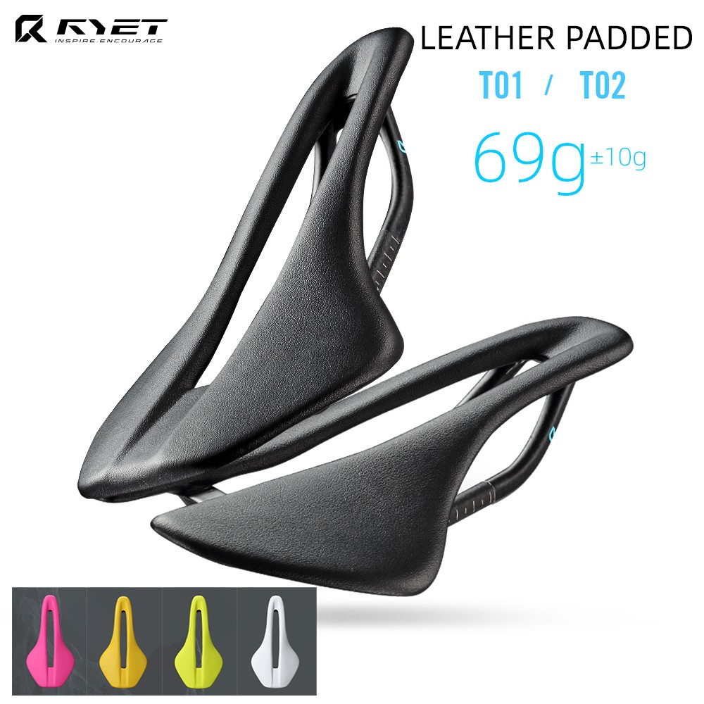 Full Carbon Bike Saddle Leather 7x9mm 128/138mm Seat for Road MTB Gravel Bicycle
