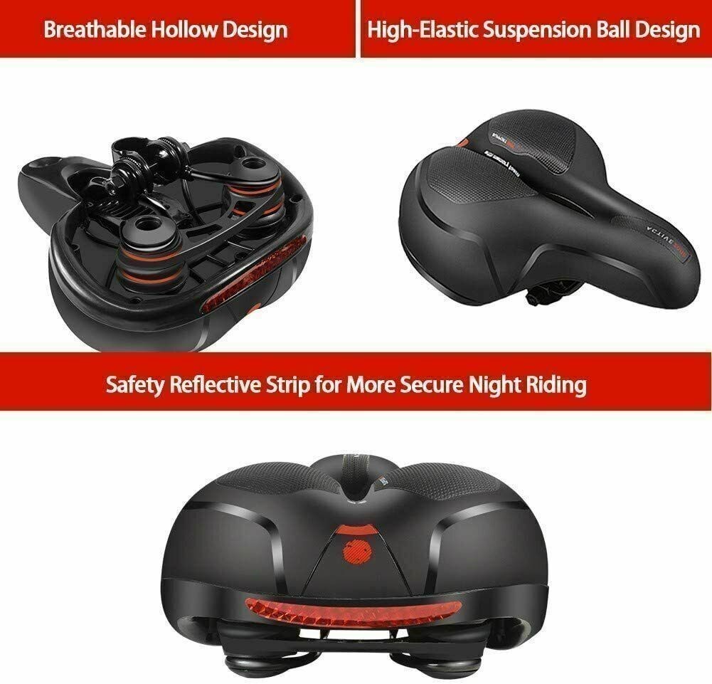 Extra Wide Big Bum Bike Bicycle Saddle Seat Gel Cushion Sporty Soft Comfort Pad.