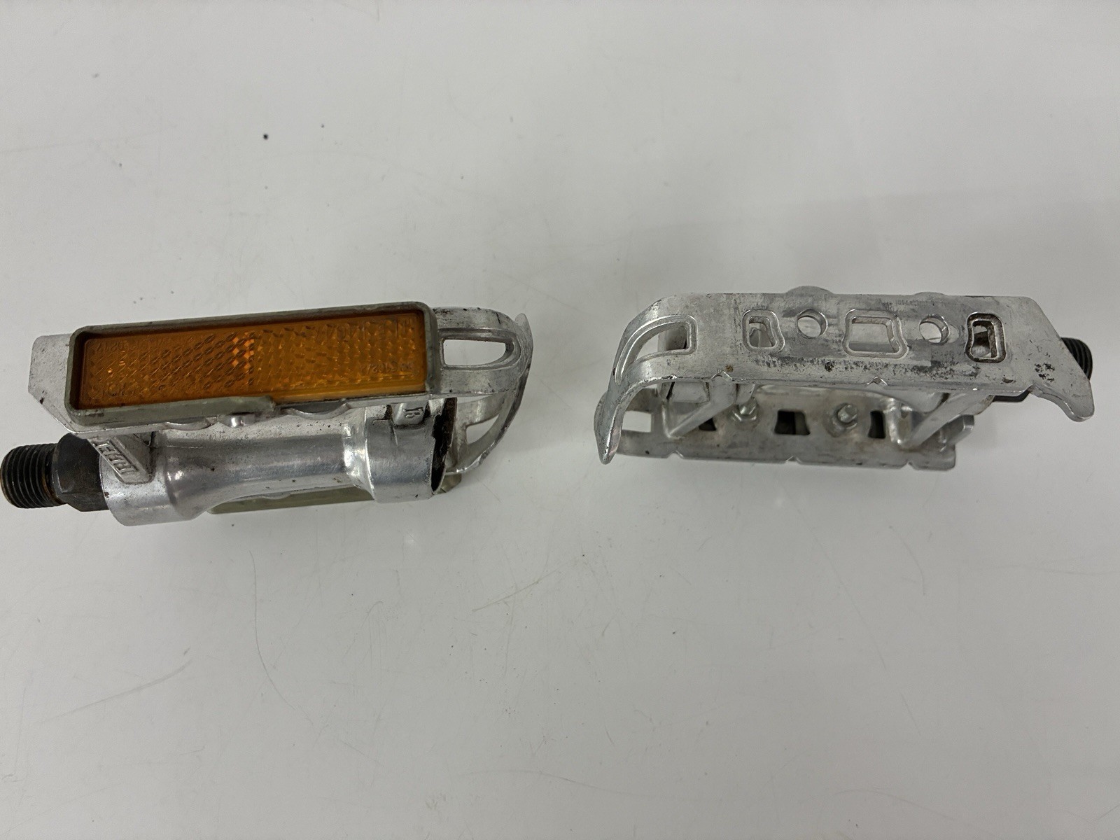 Vintage HTI Road Pedals 9/16 in Aluminum Silver A19 1980s Bike