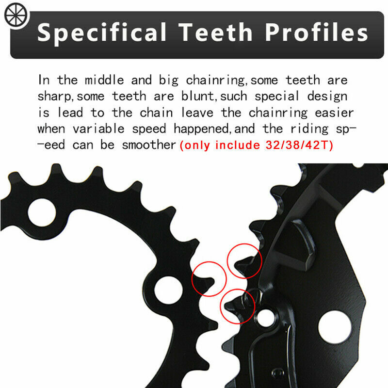 Bucklos 64/104BCD Bike Chainrings 22-44t Double/Triple MTB Chain Ring Sprockets