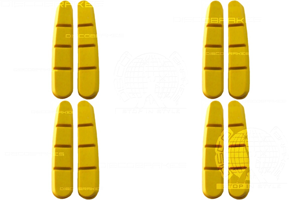 4 Pairs (8 Pads) Shimano Dura-Ace Yellow Road Brake Pads,Compatible Inserts 105