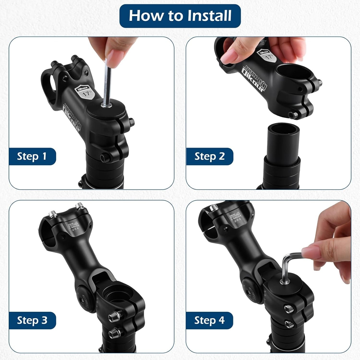 Bike Stem 25.4 31.8 Adjustable 90/110/130/145mm Bike Handlebar Extender Stem …