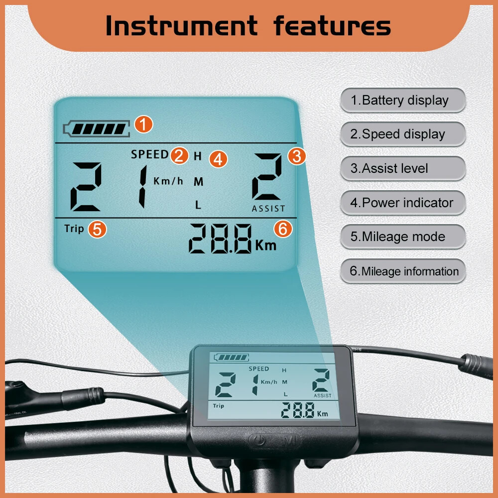 E-Bike LCD Display 760S UART Protocol for BBS01B BBS 02B BBSHD Mid Drive Motor