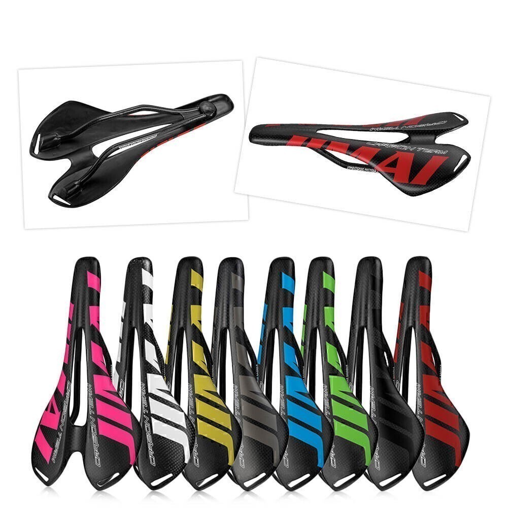 JIMAITEAM Seat Saddle for Road Bicycle MTB Bike 3K Matt Carbon Fiber Bicycle