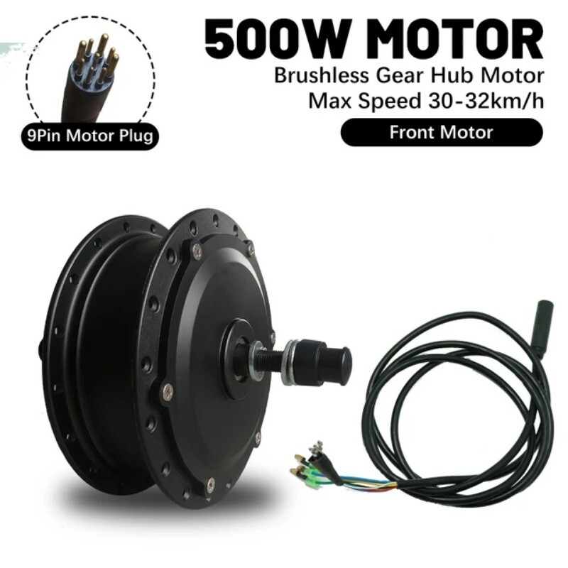 250W 350W 500W Brushless Gear Front Rear Hub Motor for MTB E-bike Conversion Kit