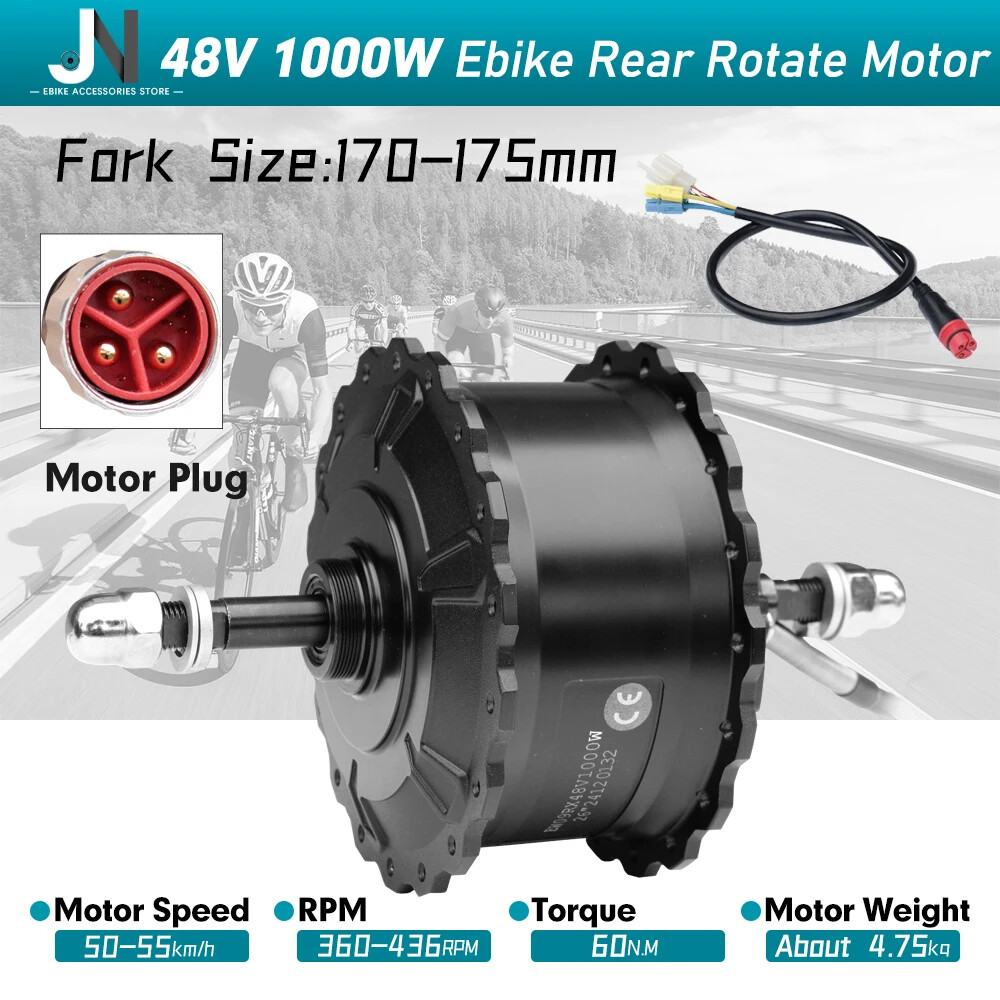 48V 1000W 20 24 26in Snow E-Bike Fat Brushless Gear Rear Rotate Hub Motor Wheel