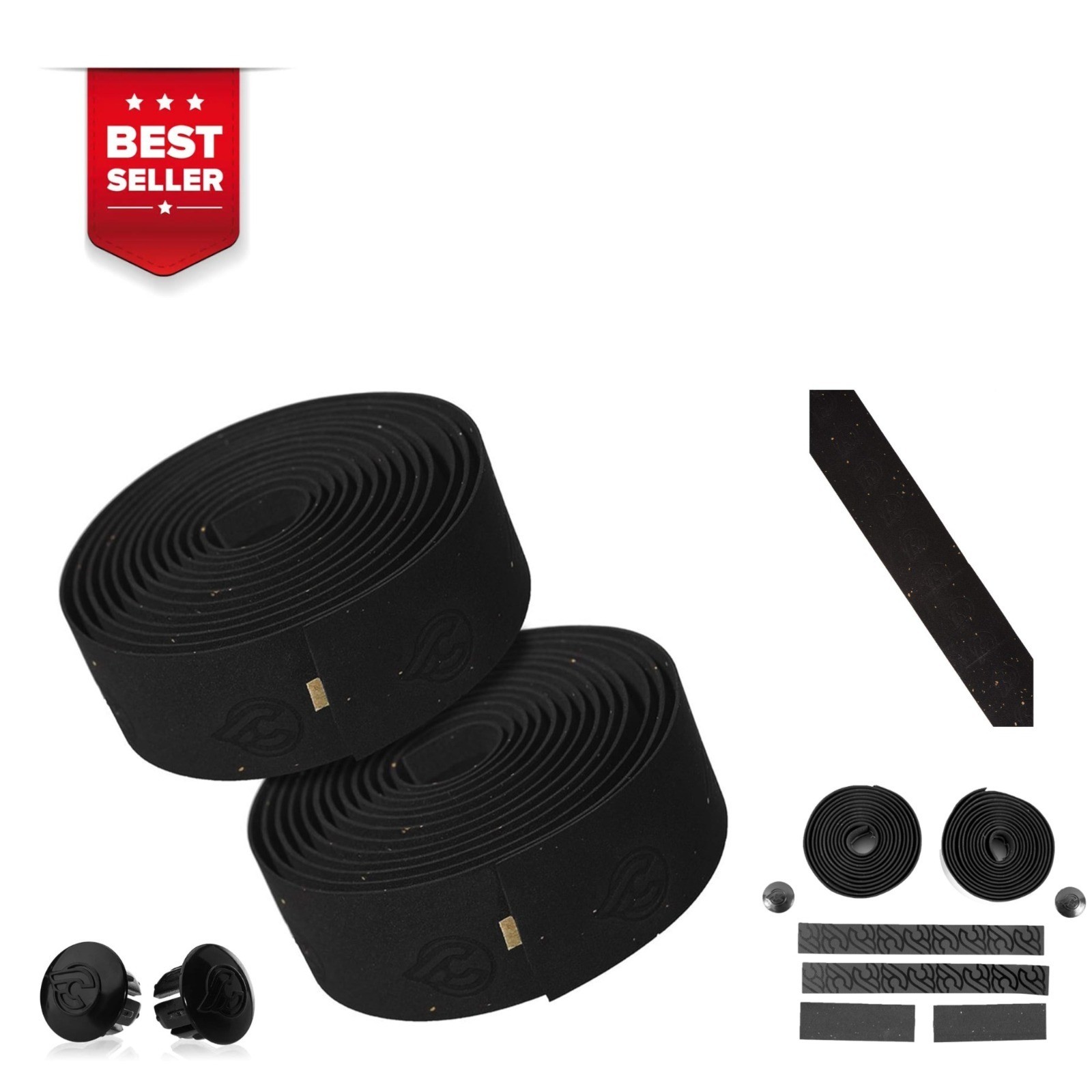 Cinelli Cork Ribbon Bicycle Handlebar Tape – Black – 1 Count