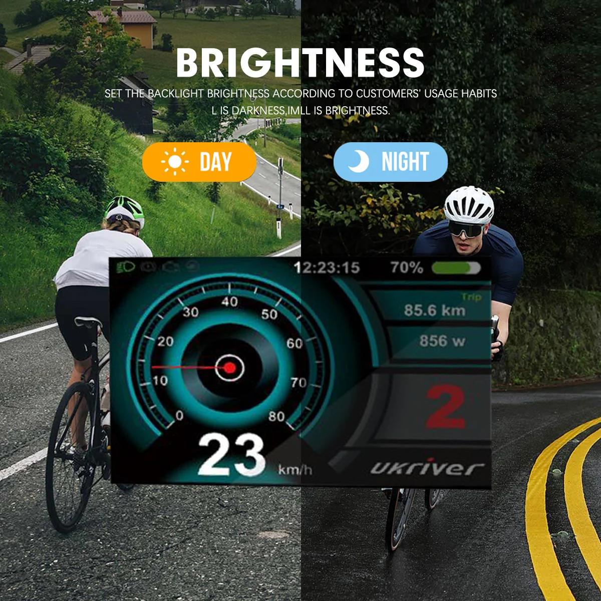Electric Bicycle Display 24V 36V 48V 52V 60V 72V SM/Waterproof Plug Display