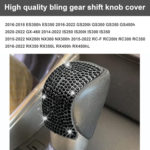 Bling Shift Gear Lever Accessories Fit for Lexus 16-18 ES350 15-22 NX300 Black