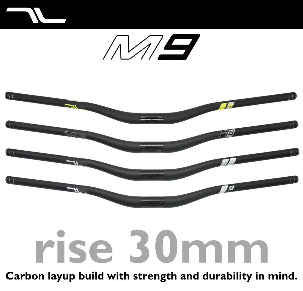 Carbon Mountain Bike Handlebar 31.8mm Clamp 780-800mm 30/50mm Rise 8 Sweep