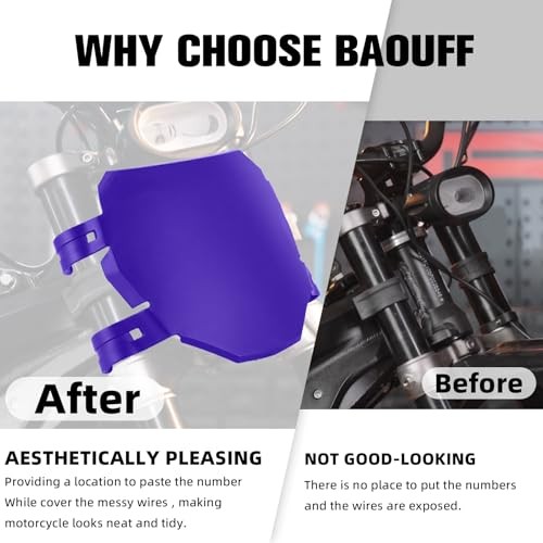 Front Number Plate for Ebike,Electric Dirt Bike Plate 9.06″Lx 6.69″W Purple