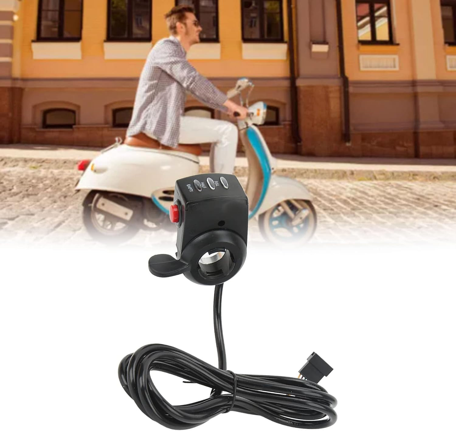 E Bike Thumb Throttle, 36V/48V Thumb Accelerator Battery Display Speed Control A