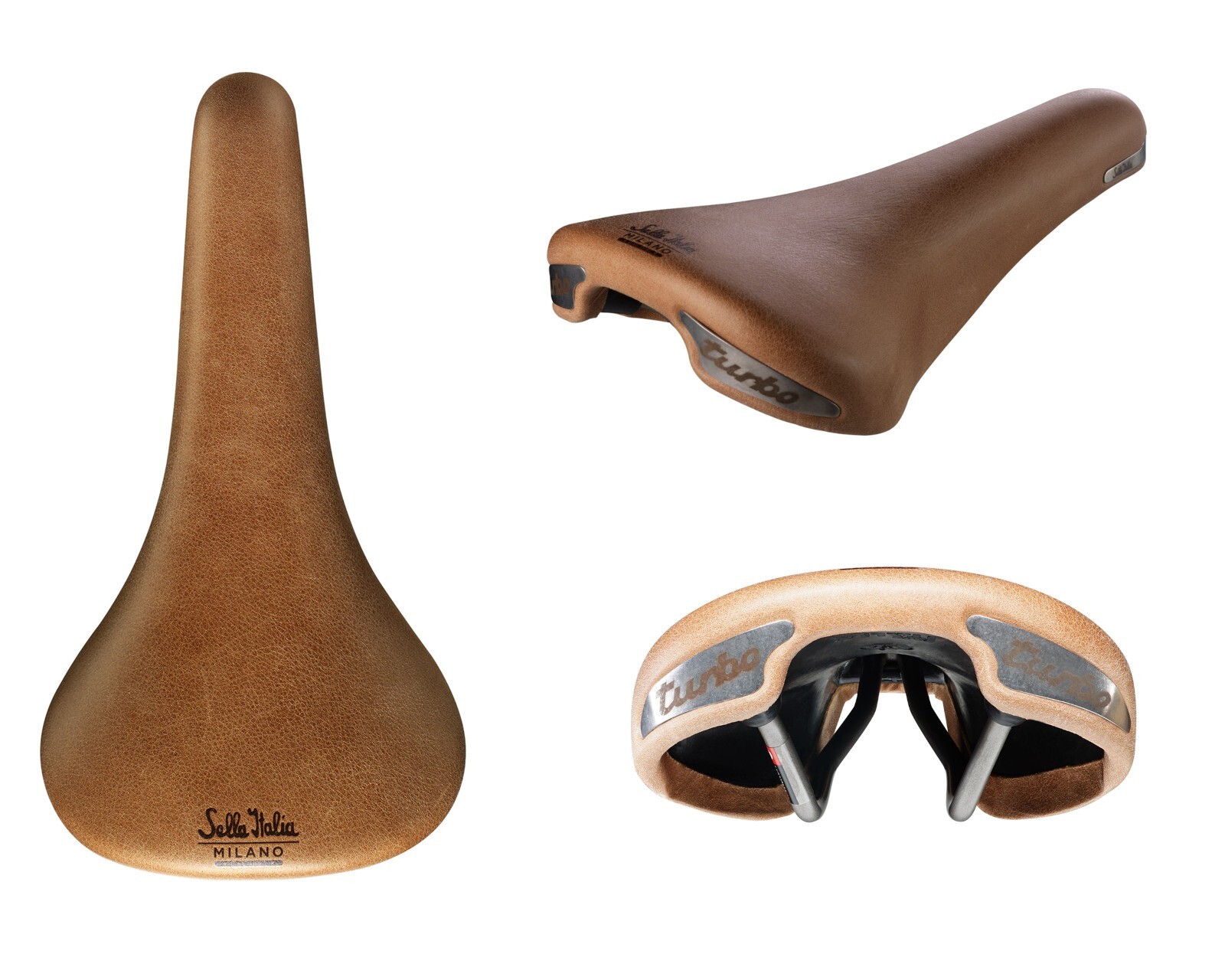 Selle Italia saddle TURBO RACER classic brown leather L1 146 mm size FEC rails