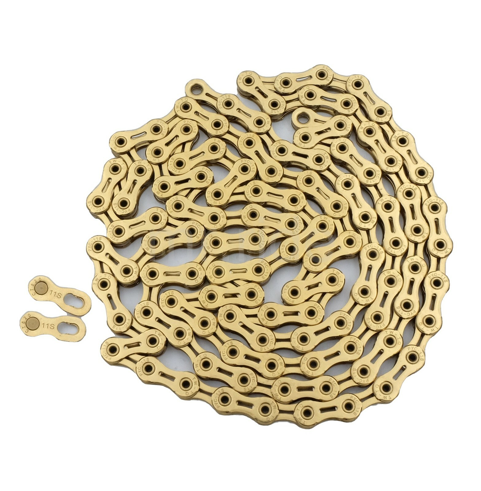 SwishTi SP1101 11-Speed 1/2″x11/128″ 116Link Bike Chain, Ceramic Coating Ti Gold