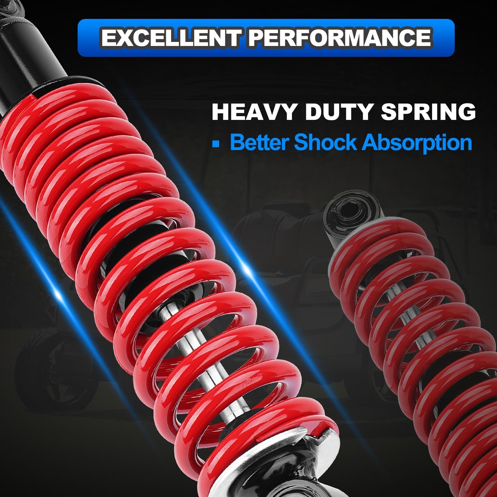 Rear Golf Cart Shock Absorbers Heavy Duty with Springs Compatible Red