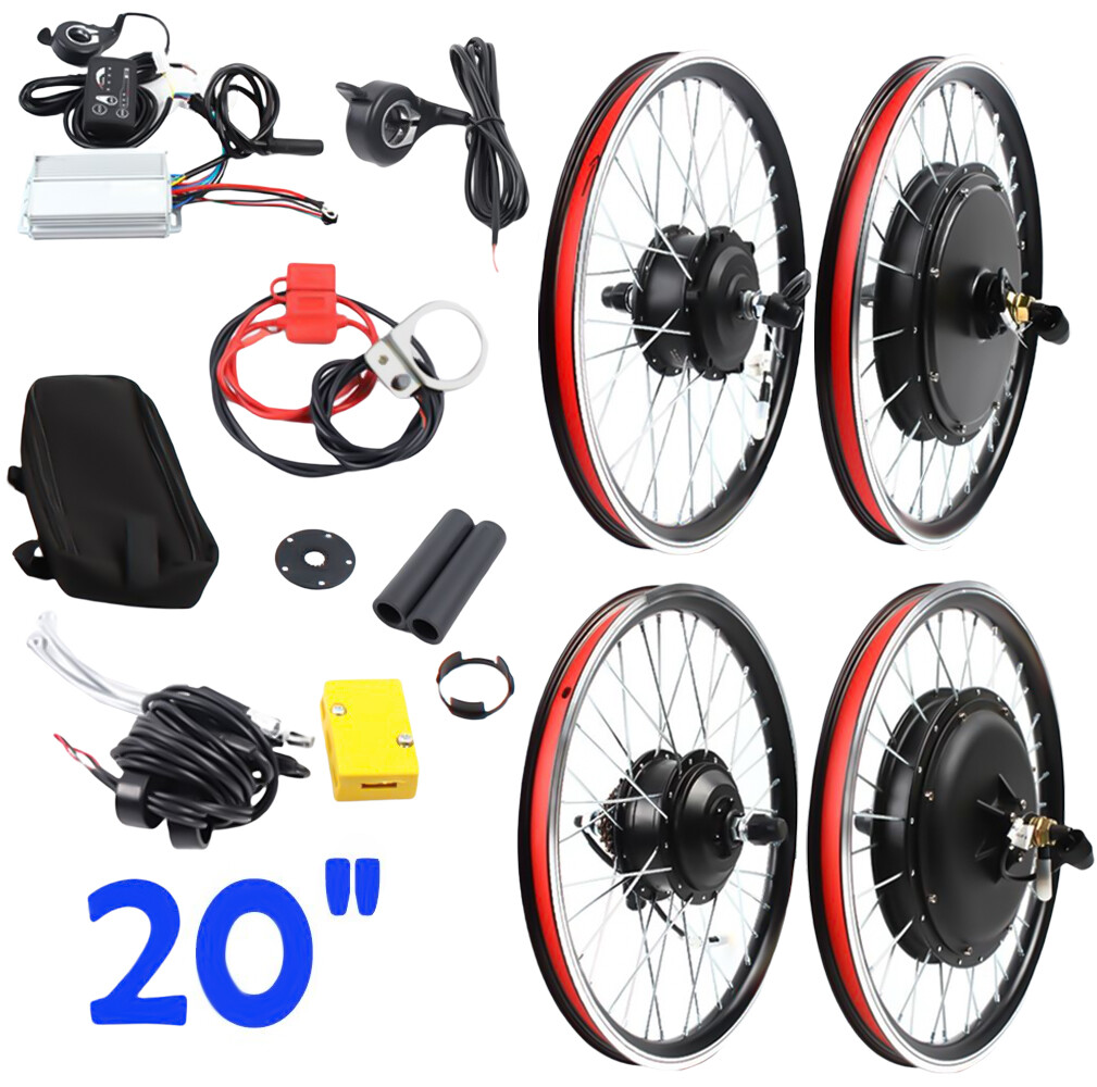20″ EBike Bicycle Conversion Kit 250/1000W Electric Front / Rear Wheel Hub Motor