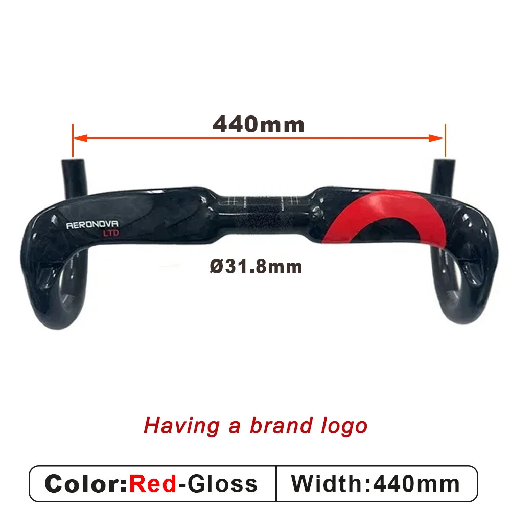 Road Bicycle Carbon Handlebar 31.8*400-440mm Breaking The Wind Bent Bar UD Gloss
