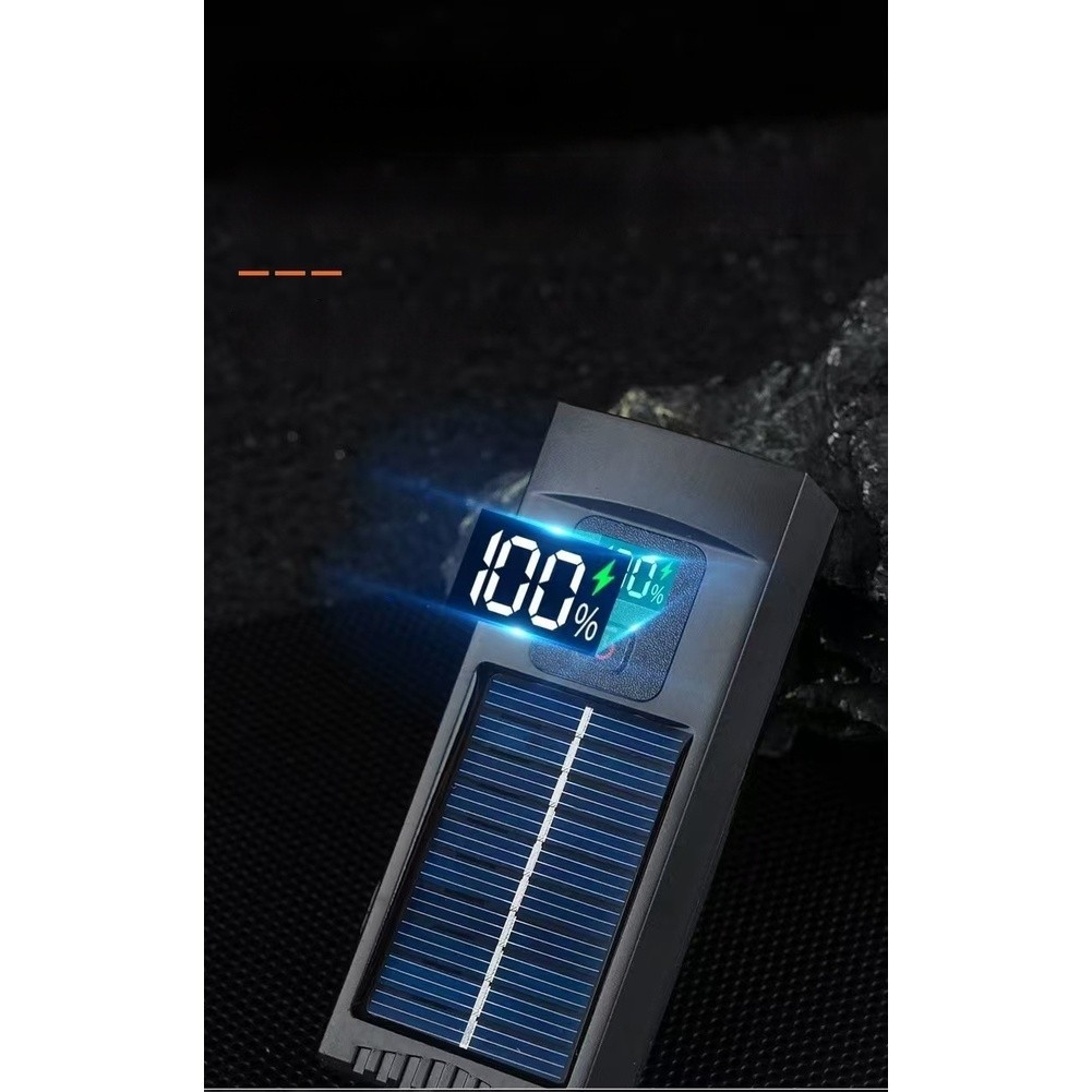 USB Rechargeable Solar Front Light for Bicycle with Digital For battery Readout
