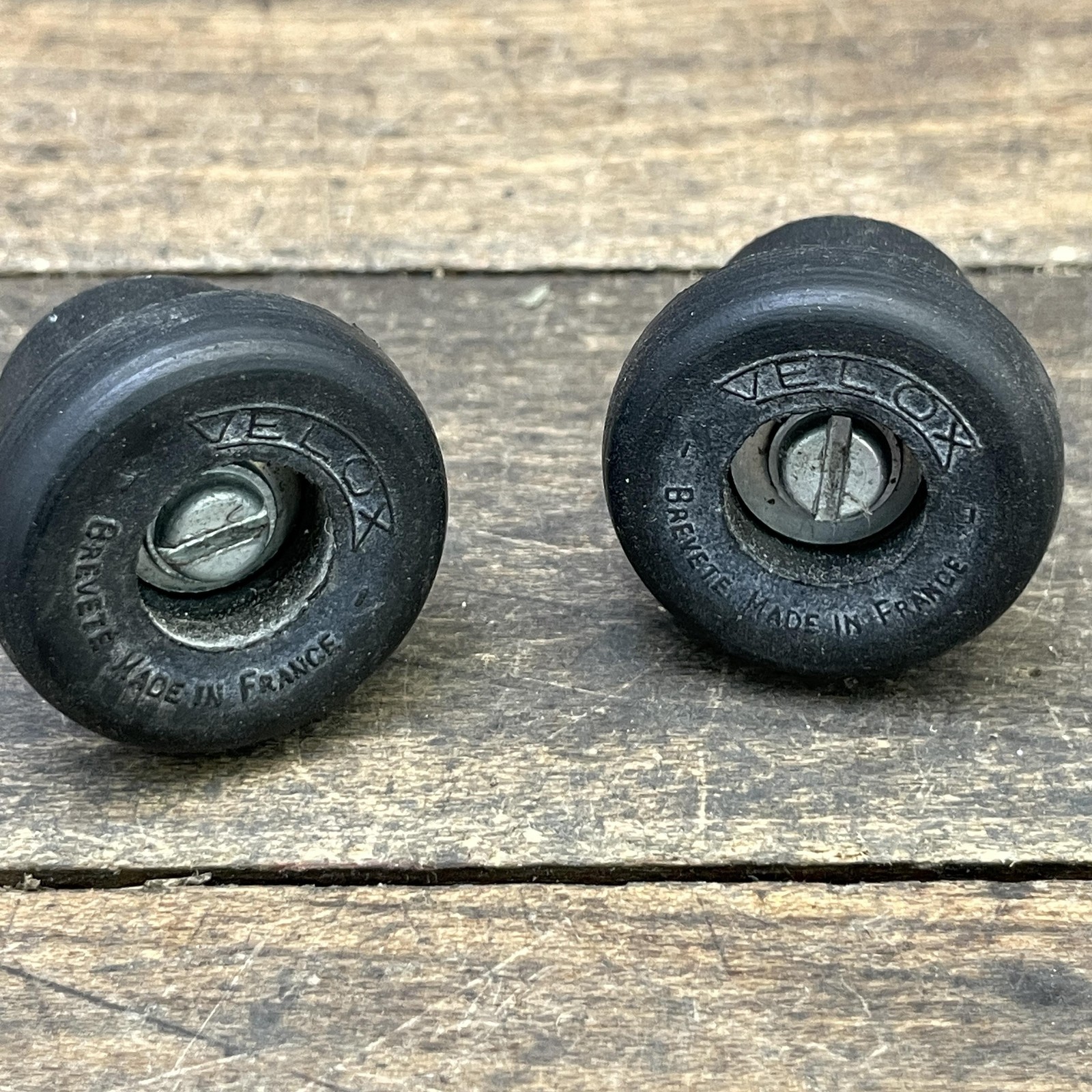 Vintage Velox Bar End Plugs Black Expansion Drop Bar Road Bike France Pair