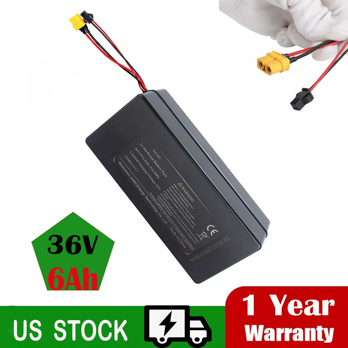36V 6AH Electric Bike Battery 2 wire Genuine 350w for JETSON BOLT PRO MAX LX10