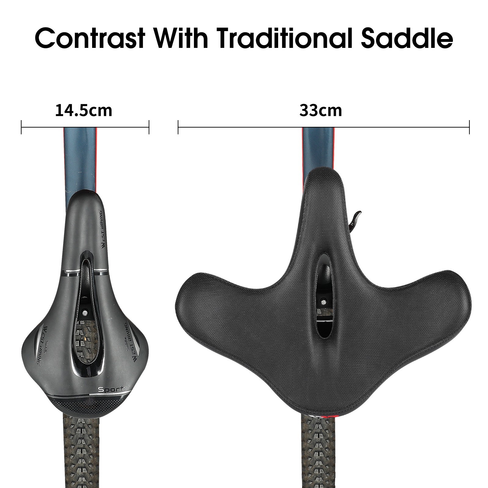 WEST BIKING Widen Ergonomic Comfort Bicycle Saddle Cushion MTB Bike Seat Saddle