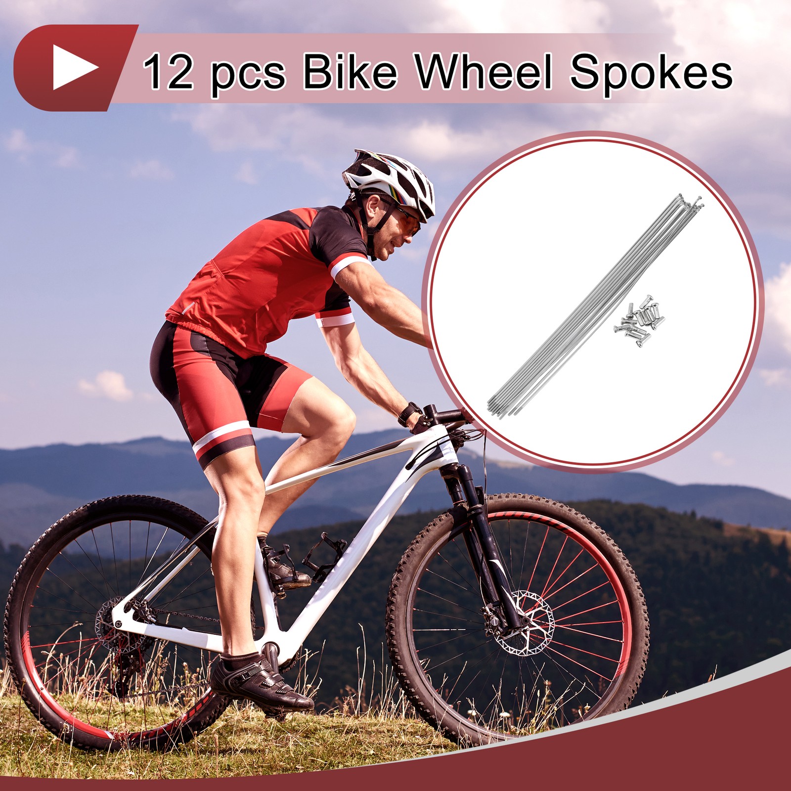 12 Set 14G Bicycle Spokes 275mm Bike Wheel Spokes 304 Stainless Steel