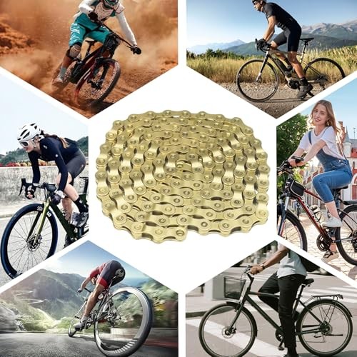 6/7/8/9/10/11/12 Speed Bike Chain – High-Strength, Durable & Gold-9-Speed