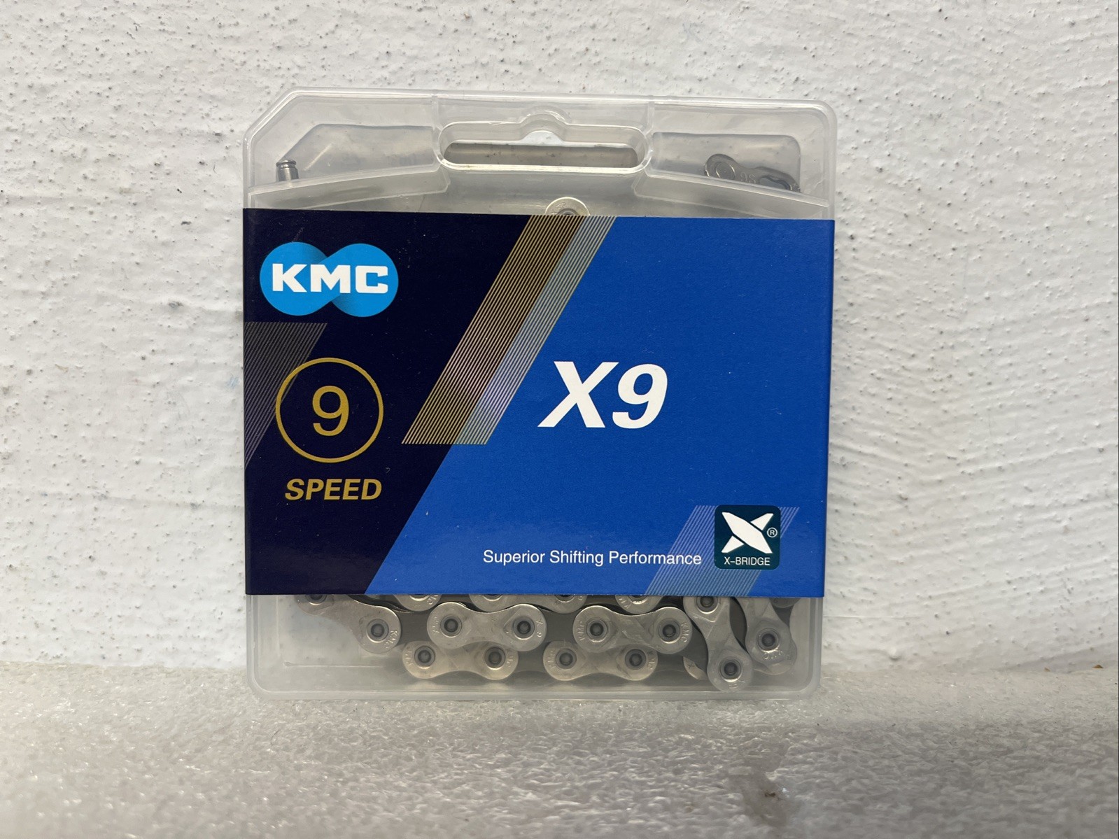 KMC X9 9 Speed Bike Chain 116 Links 1/2 x 11/128” Silver New