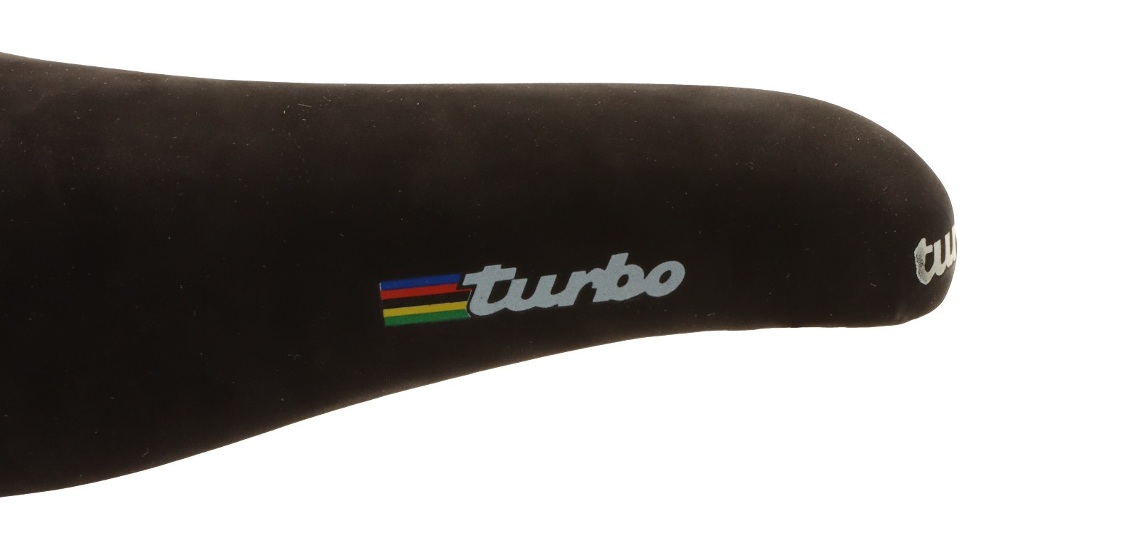 Selle Italia Turbo SUEDE Leather Saddle Black w/ WC STRIPES 90s Steel NEW NOS