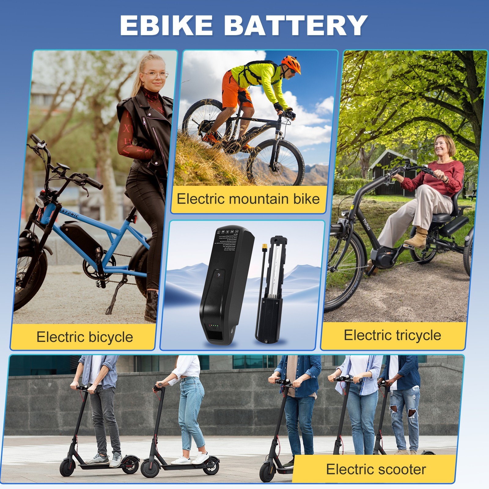 Hailong Lithium Ebike Battery 36V 15Ah Electric Bike Battery 200W-1000W 5PIN