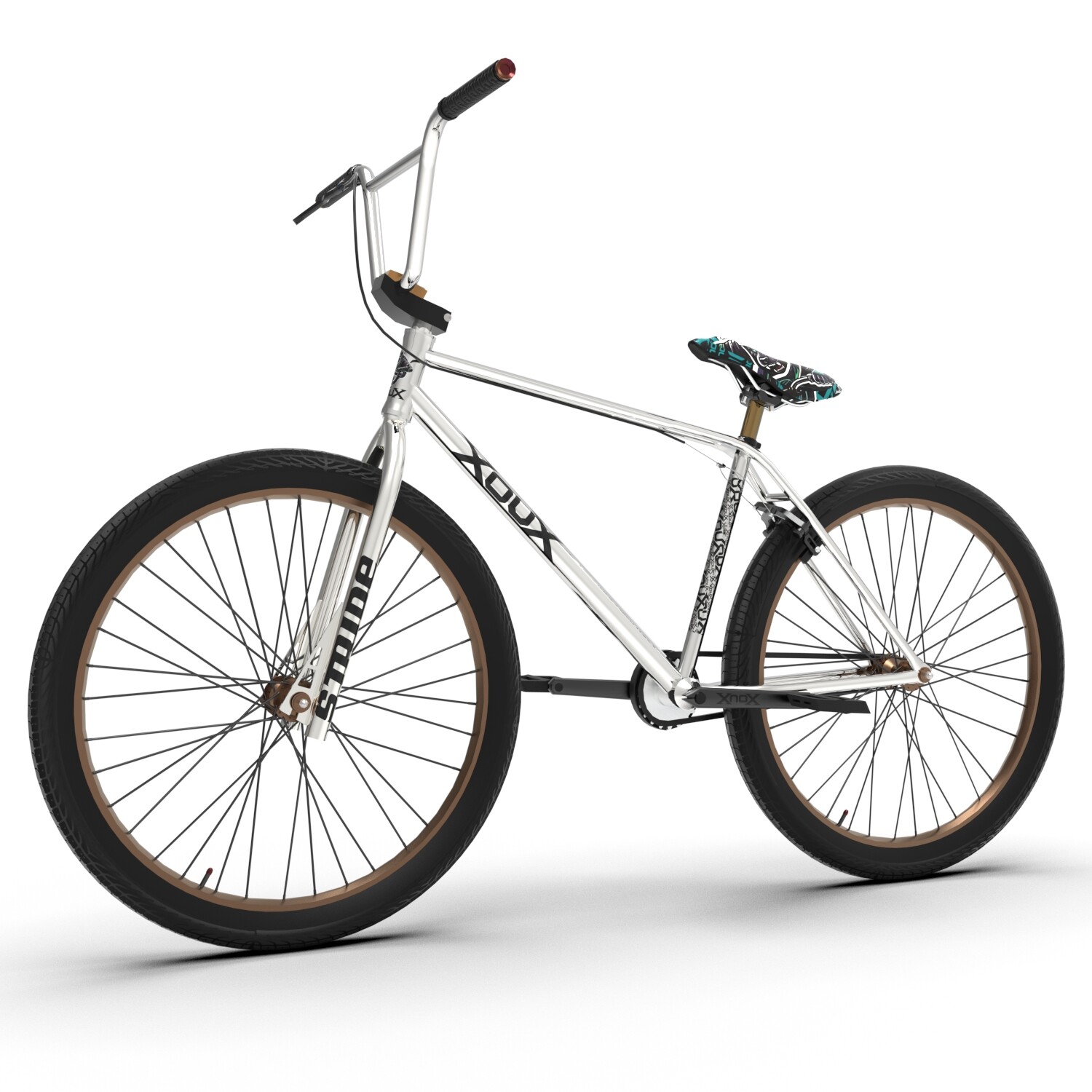 XOUX STRIDE 26 inch Threadless BMX Fork 1-1/8 inch , Silver