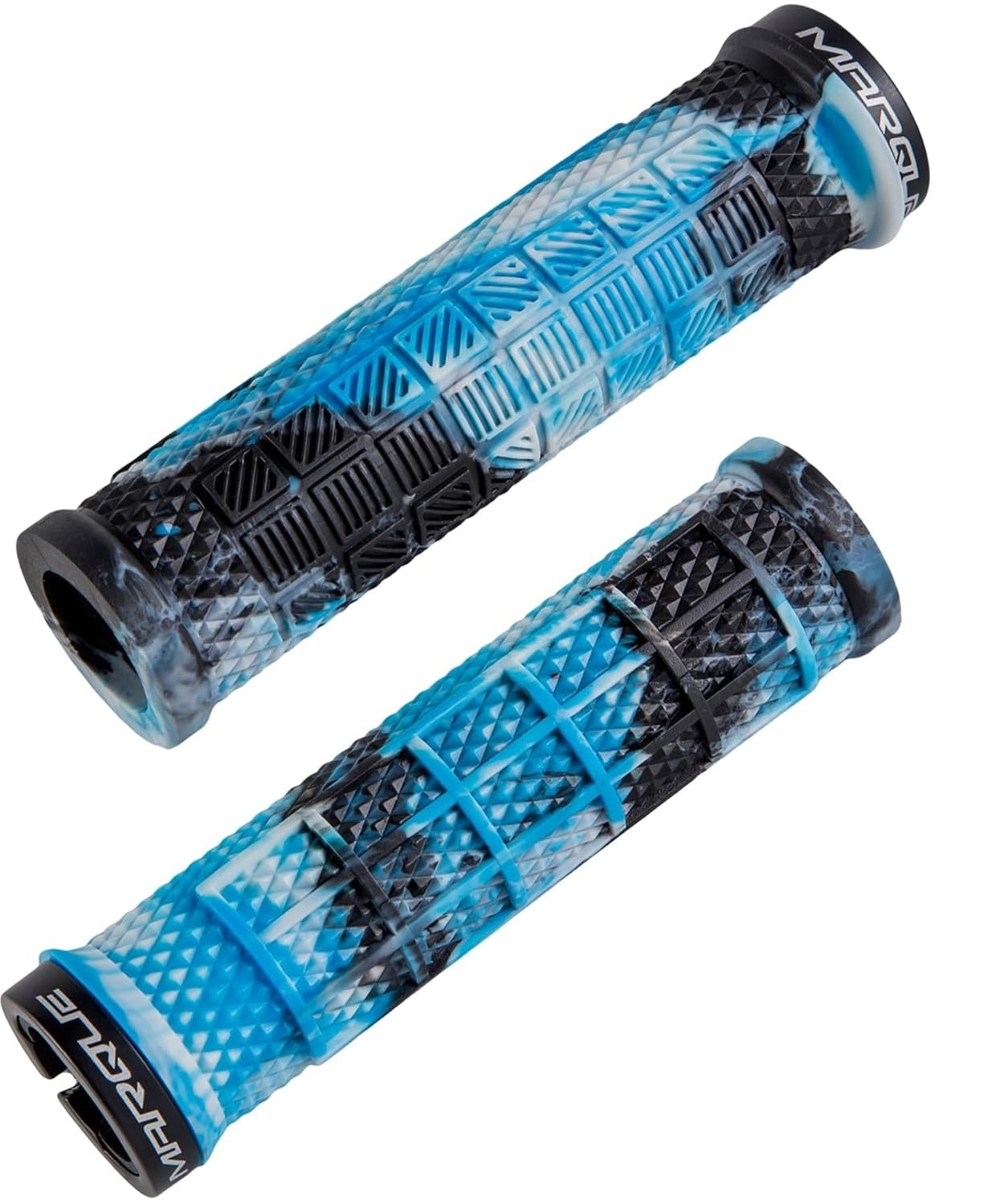 Glacier Blue Mountain Bike Grips Single Lock On Collar Handlebar MTB Accessories