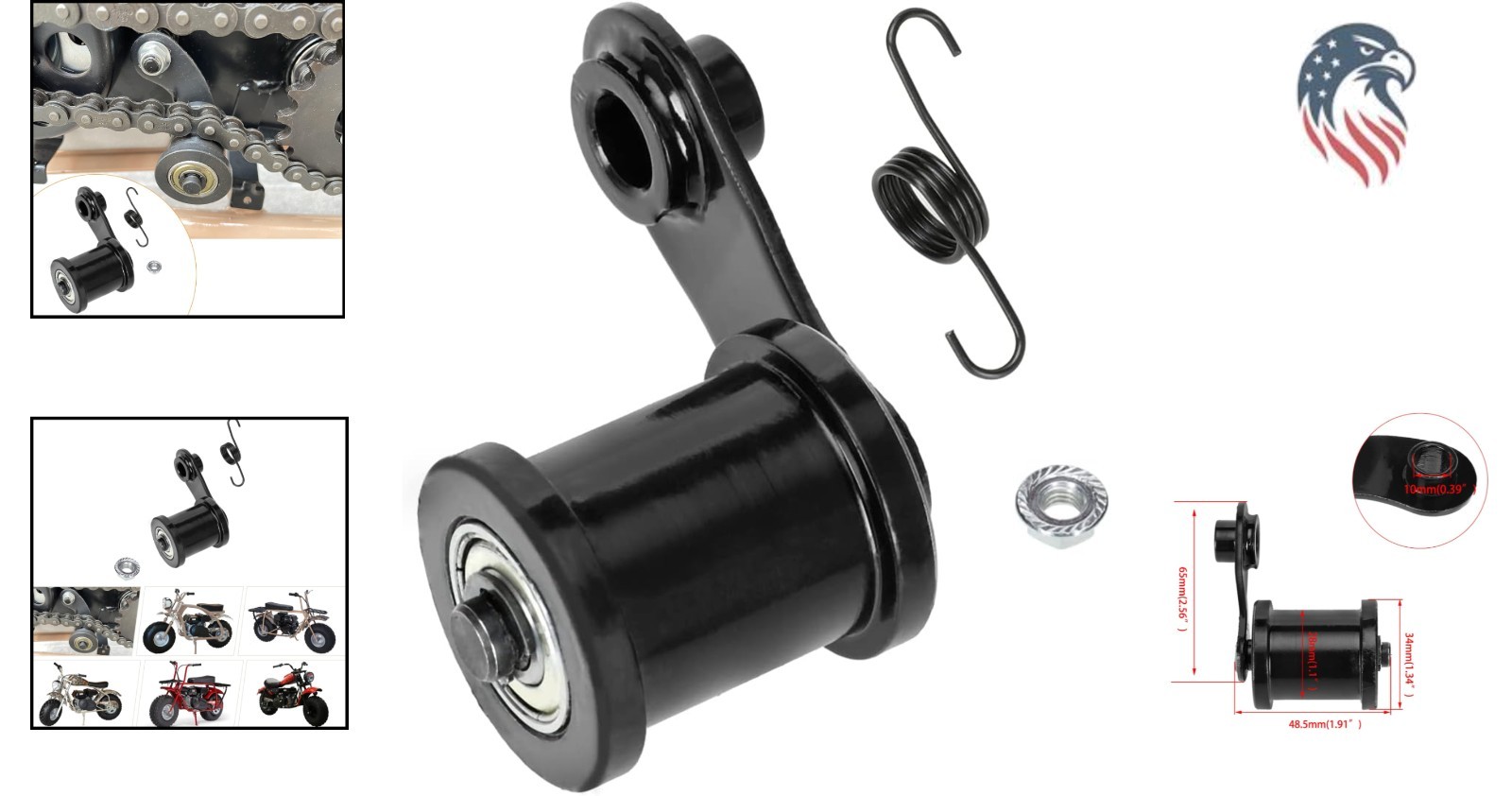 Chain Tensioner for Mini Bikes ATV Compatible with Coleman Trail 200 MB200 Ba…