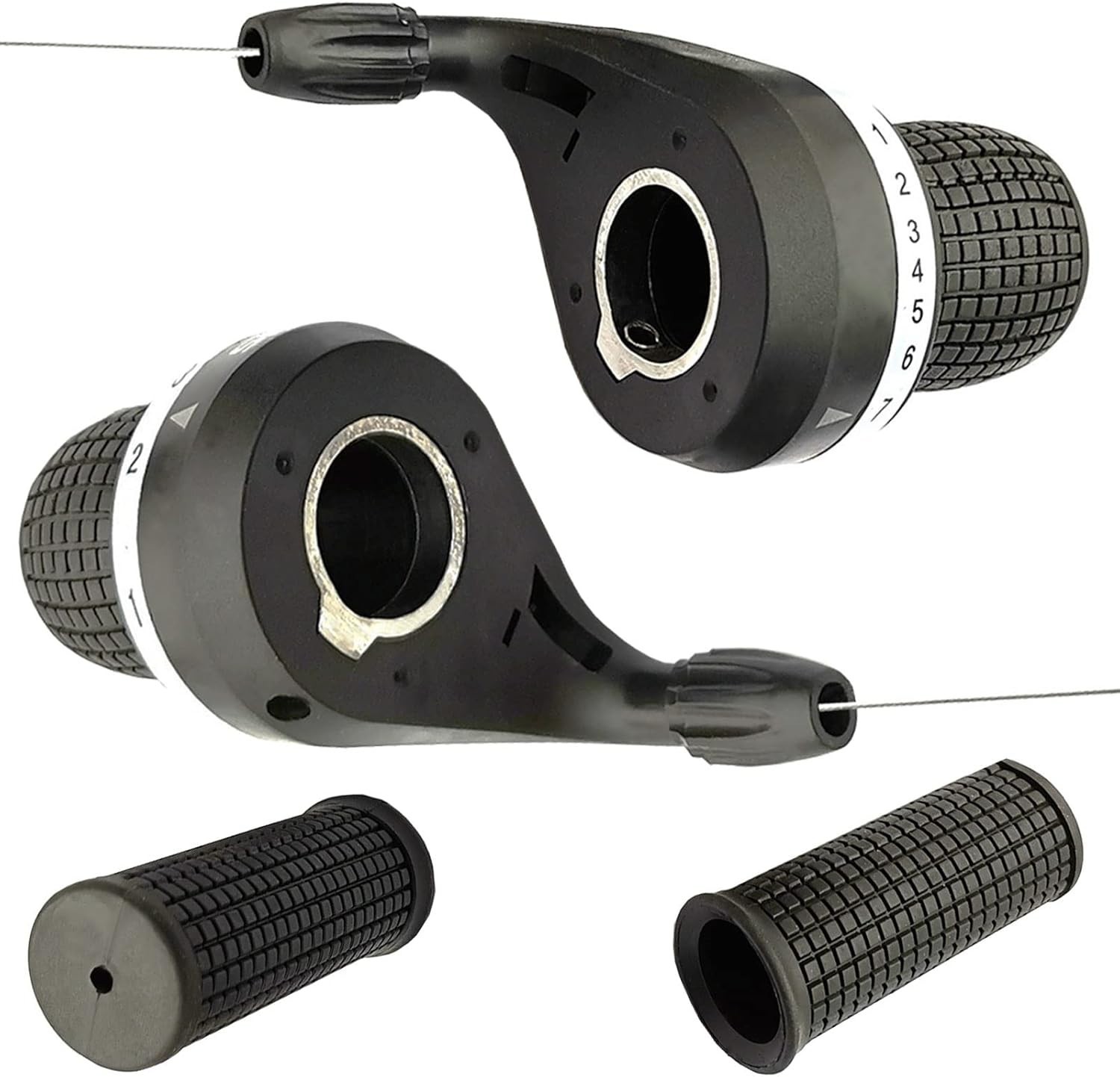 Bicycle Twist Grip Gear Shifters 3X7 Speed and Non-Slip Rubber Handlebar Grips