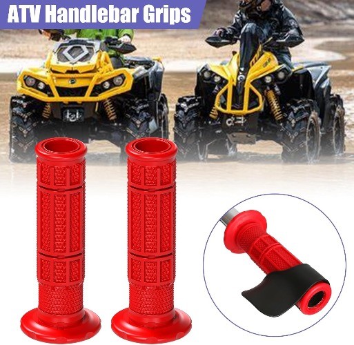 7/8 Handlebar Grips Rubber ATV Handle Grips Replacement for 350 420 Color: red