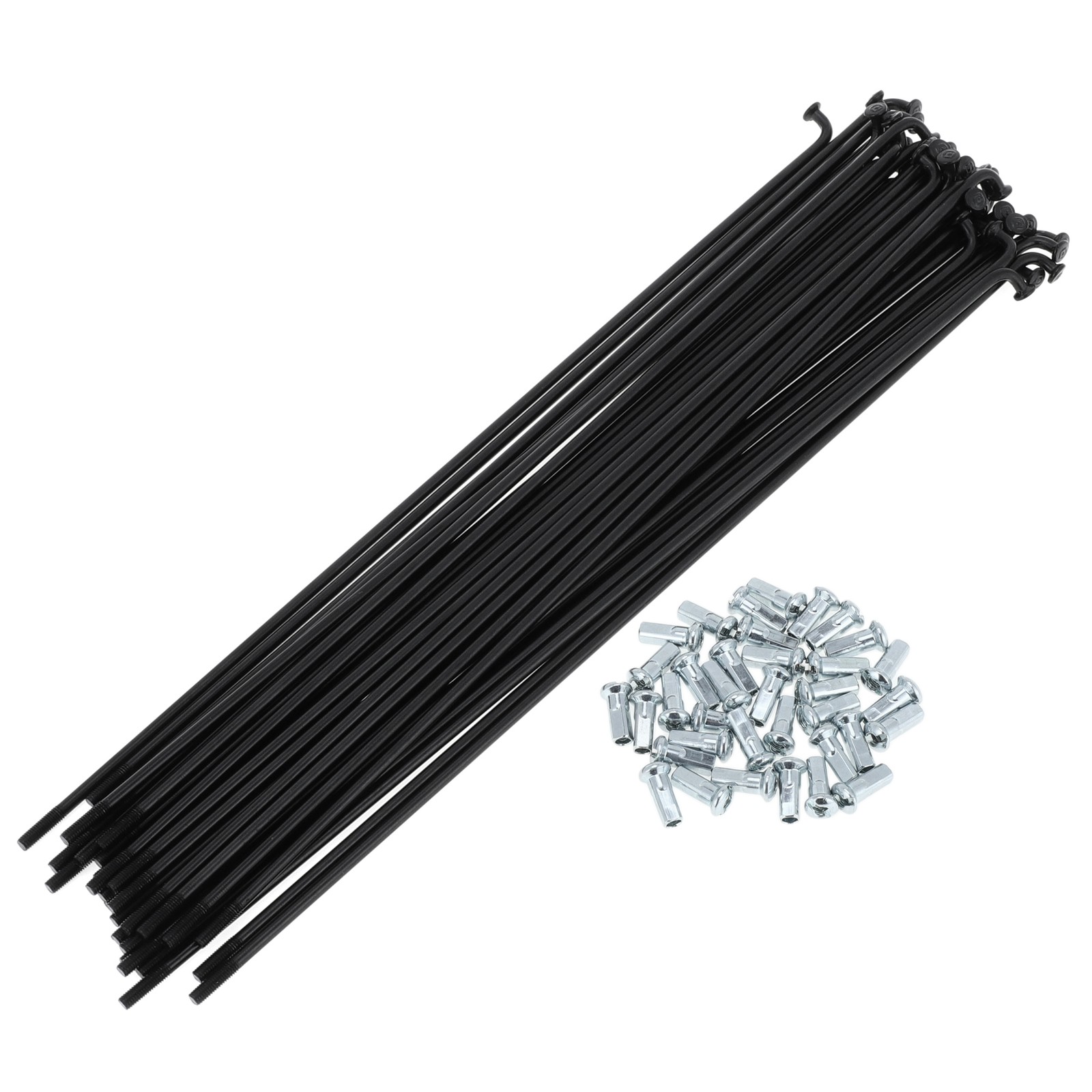1Set 12G 220mm Length Bicycle Spokes Nipple Carbon Steel Black Universal