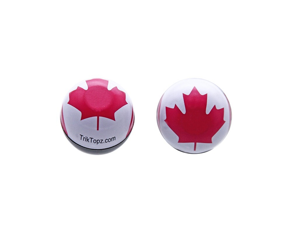 TRIK TOPZ Bicycle Round Canada Flag Valve Caps Bike Cruiser Car Schrader Valve