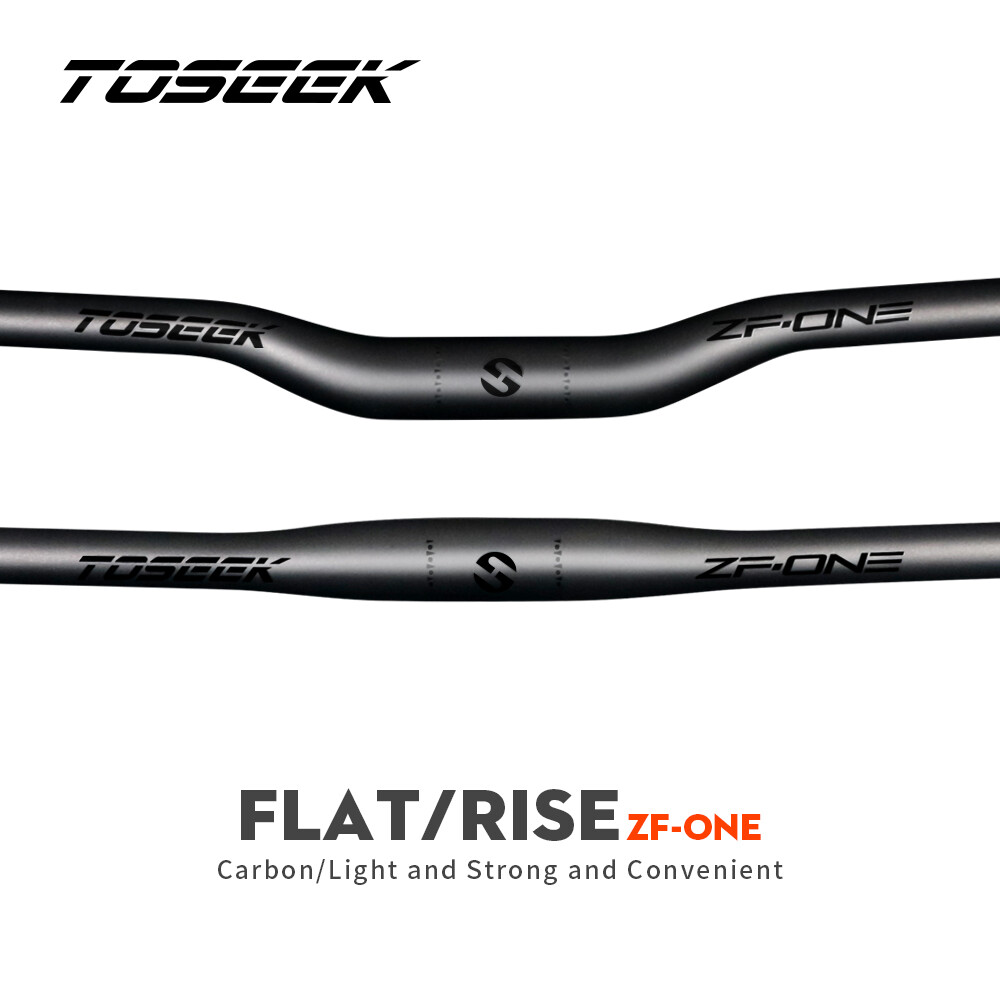 TOSEEK Full Carbon Mountian Bike Flat Bar Rise Bar XC Bicycle Handlebars 31.8mm