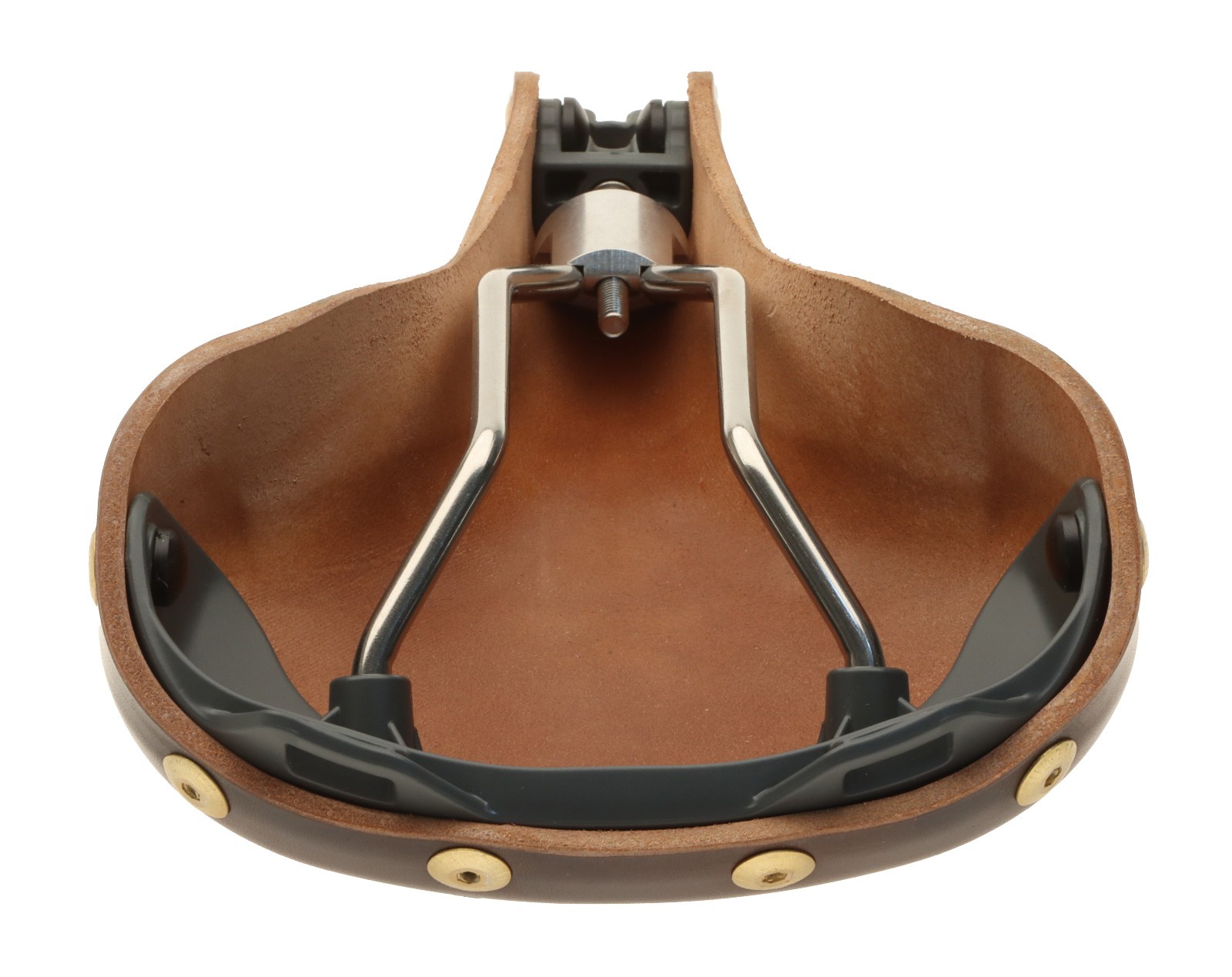 Gilles Berthoud Mente Saddle Steel Rails Hard Leather Cover Black NEW NOS NIB