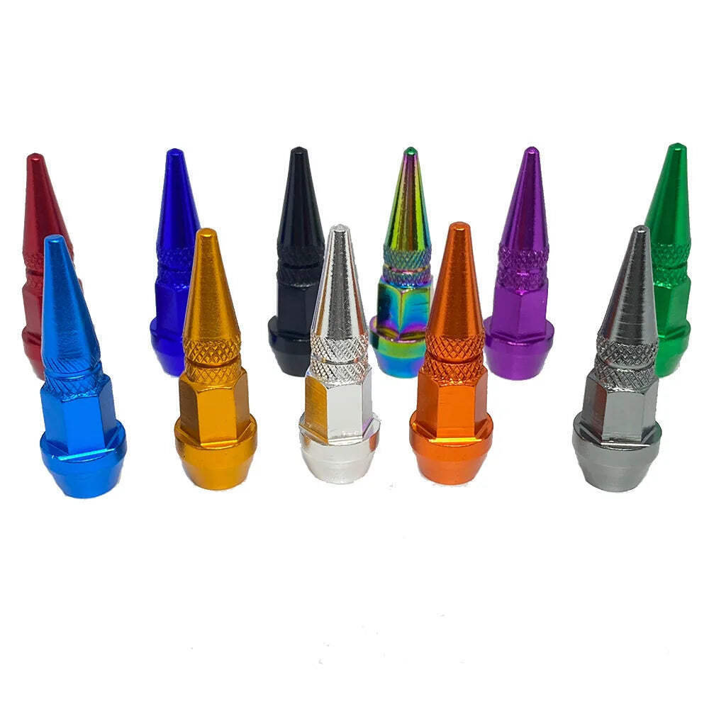 Car Tire Valve Caps Car Motorcycle Bullet Wheel Tire Valve Caps Spike Shaped Alu