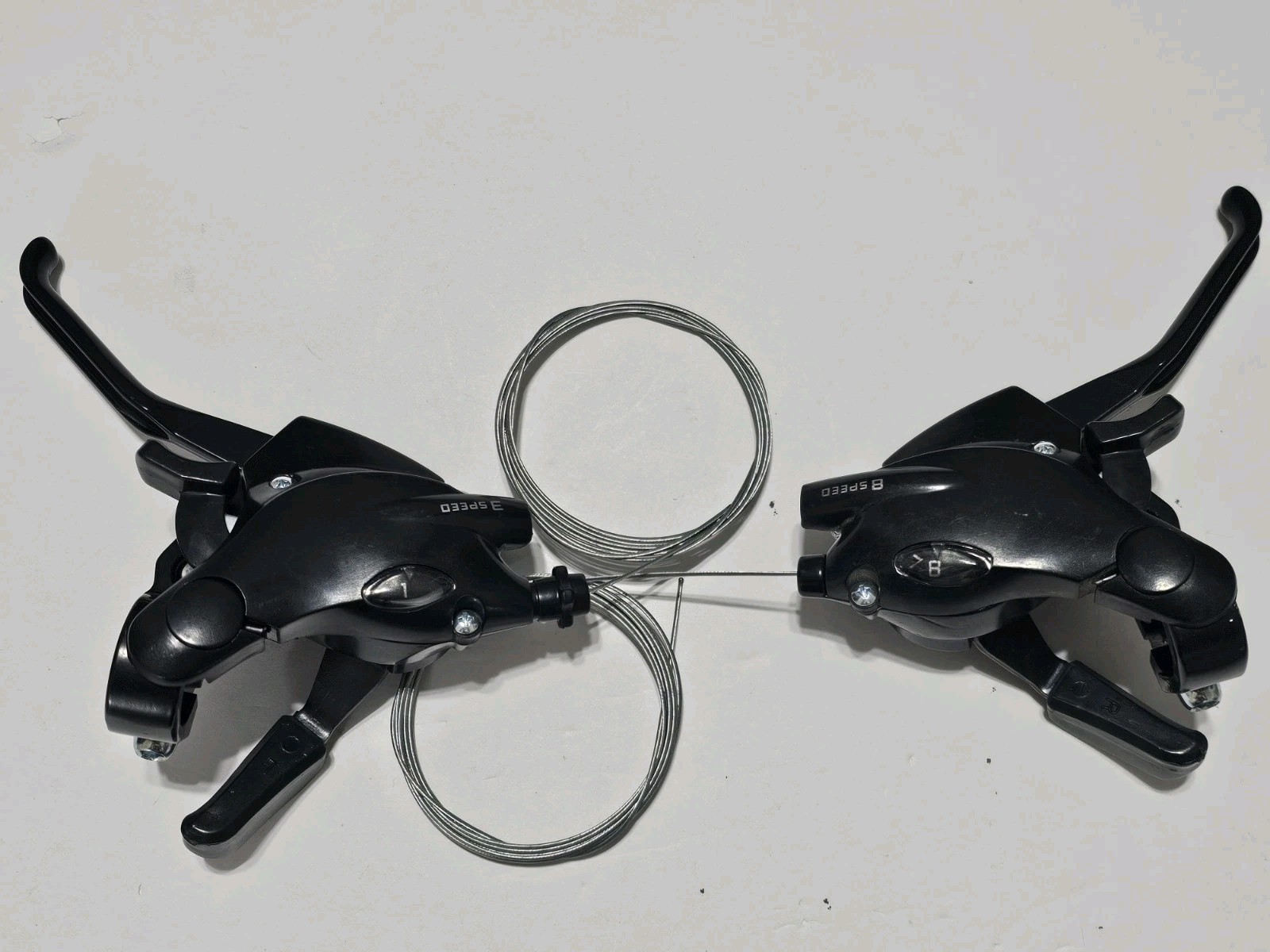 Sunlite 3×8 Speed Thumb Shifter Brake Levers V-Brake Right & Left w/Cables