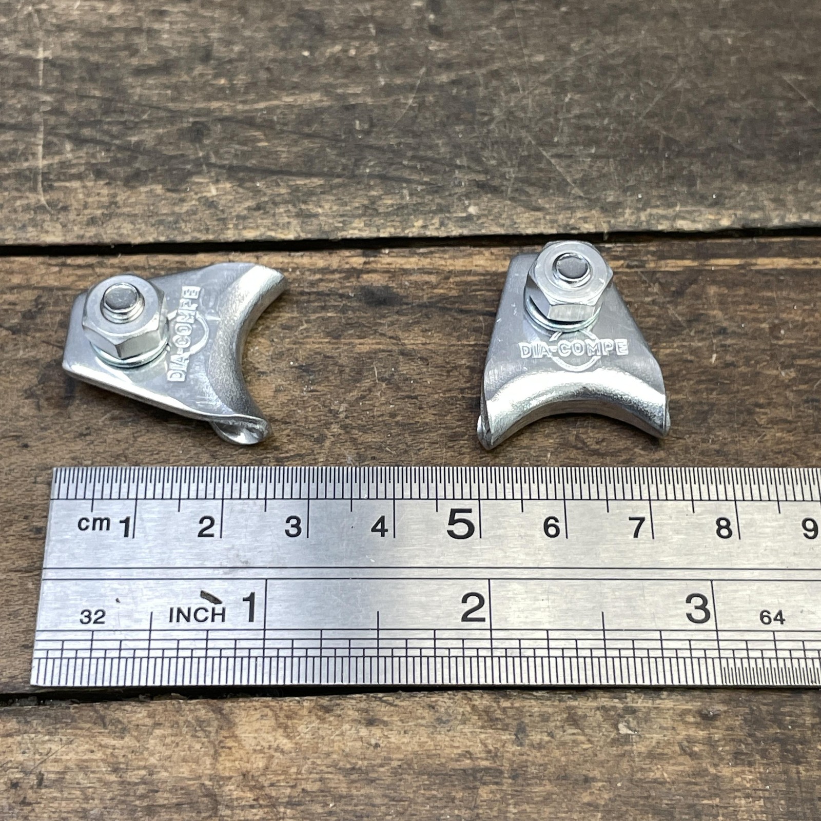 Vintage Dia-Compe Brake Cable Hanger Set NOS 1in Alloy Silver Front Rear