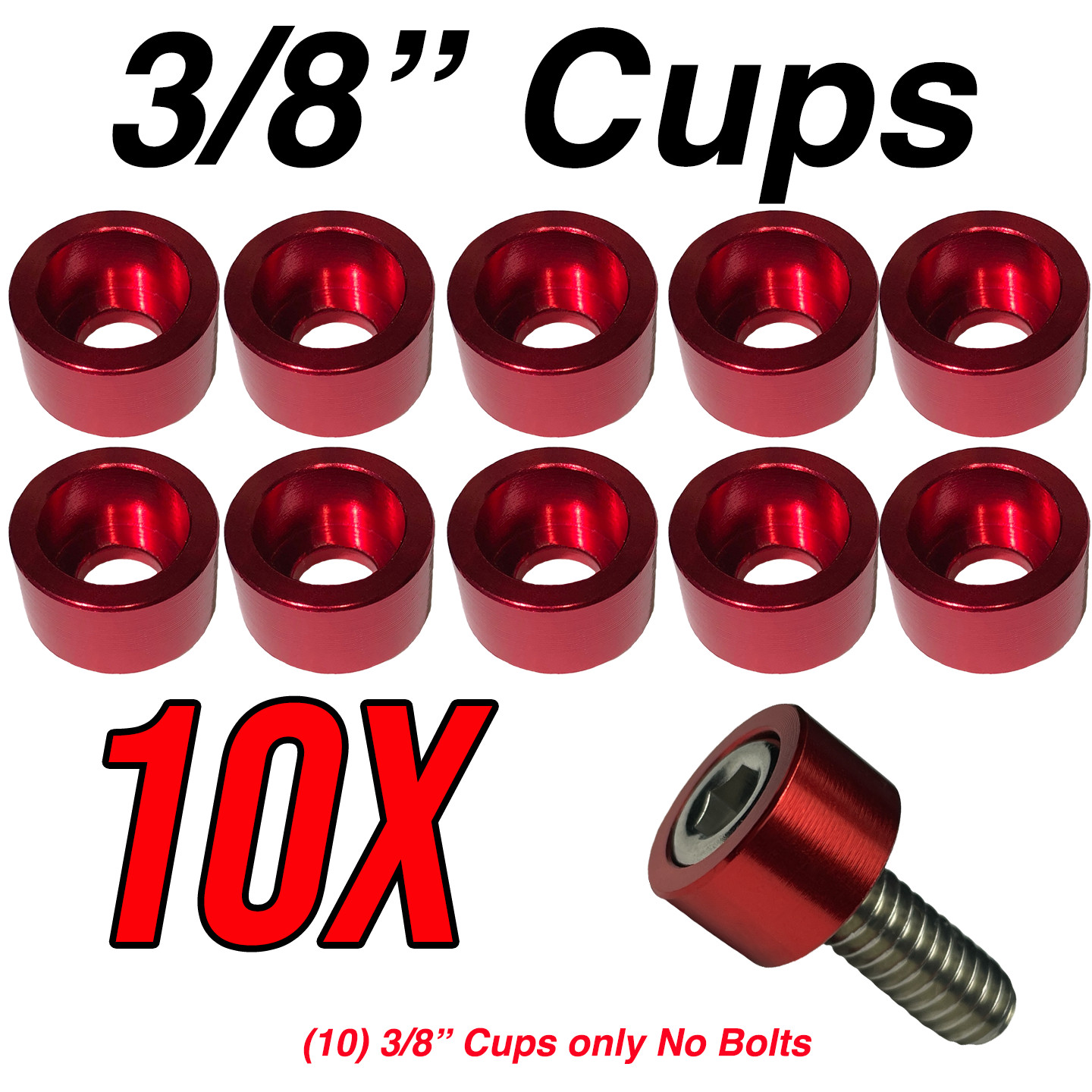 Hex Head Allen Bolt Cup 10X Washers Engine Dress up Hex Red Blue 1/4″ 5/16″ 3/8″