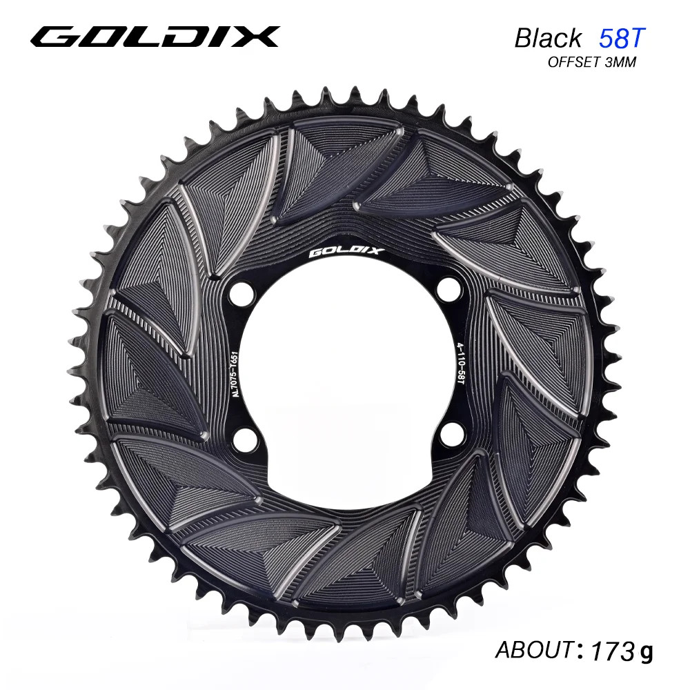 GOLDIX Road Bike Chainring 110BCD 46T-58T CNC Aluminum for Shimano R7000 R8000
