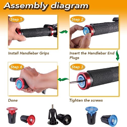 Bike Handlebar Ends Caps with ScrewColor: Black Color: Black
