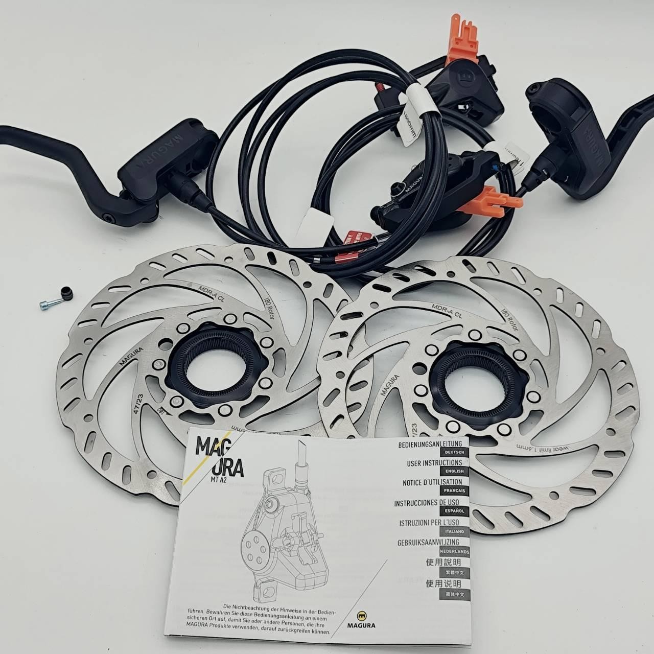 Magura MT A2 Disc Brake Set – Left and Right Levers With 180mm Rotors